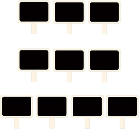 10 Pieces Mini Chalkboard Clip Wooden Message Board Sign Clips Erasable Chalkboard Label Clips Wooden Rectangle Chalkboard Clips for Memo Note Taking Food Label Party Decoration in Saudi Arabia