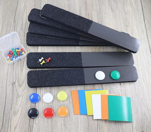 6Pcs Magnetic Bulletin Strip & Felt Bulletin Board Strip 0.5 Inch Thick Self-Adhesive Pin Board Memo Board Strip for Home Office Classroom Wall in Kuwait
