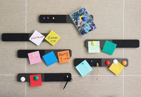 6Pcs Magnetic Bulletin Strip & Felt Bulletin Board Strip 0.5 Inch Thick Self-Adhesive Pin Board Memo Board Strip for Home Office Classroom Wall in Kuwait