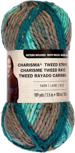 charisma tweed stripe غزل بواسطة الحلقات والخيوط - خيوط متعددة الألوان للحياكة والكروشيه والنسج والفنون والحرف - cappuccino ، bulk 6 pack in Saudi Arabia