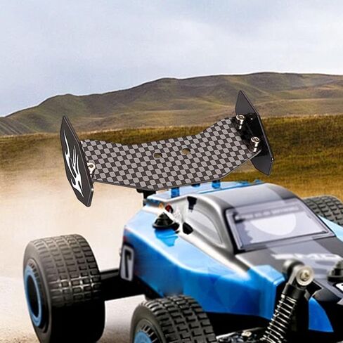 RC Rear Wing, Spoiler Parts, Lightweight Easily Install, Truck DIY with Screw, Accessories Replacement, Carbon Fiber, Black in Kuwait