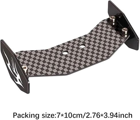 RC Rear Wing, Spoiler Parts, Lightweight Easily Install, Truck DIY with Screw, Accessories Replacement, Carbon Fiber, Black in Kuwait