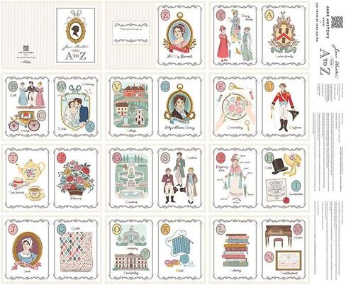 Riley Blake Jane Austen Soft Book Panel | PD16547-PANEL | A to Z Sewing Project Celebrating 250 Years of Jane Austen | 35.5" x 43" Fabric Panel in Saudi Arabia