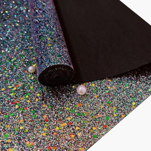 Meishu Lavender Purple Glitter Faux Leather Roll ، 12 × 52 بوصة ، أوراق نسيج الأميرة الكبيرة الملونة الكبيرة للأقواس الحرف (24018#6 أرجواني) in Saudi Arabia