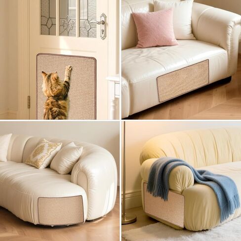 2 PCS Cat Scratcher Mat Natural Sisal Cat Scratch Pad الداخلية للأرضية الأفقية والقطط الجدارية سجادة وسادة وسادة حماية السجاد والأرائك in Saudi Arabia
