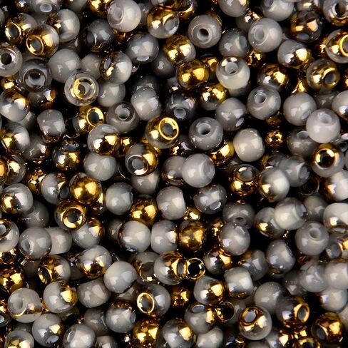 Cutefox Glass Seed Beads, 4mm Multi-Color Jade with Golden Inlay, 700 Pieces, Irregular Shape, for DIY Jewelry Making, Bracelets, Necklaces (Mix 20 Color) in Saudi Arabia
