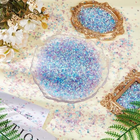 DICOSMETIC 80G 4 Colors Crispy Bingsu Beads Iridescent Soft Straw Tube Beads 3D Glitter Plastic Bead Assortment Crunchy Slime Microbeads Supplies, 1 Color/Bag in Saudi Arabia