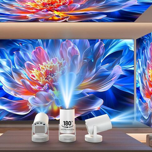 Mini Projector,Support 4K with Bluetooth 5.4 WIFI6, 5watt Sound Base Speaker,160 ANSI, Android 11,210° Rotation, Auto Keystone Correction Video Projector HY300 ULTRA in Kuwait