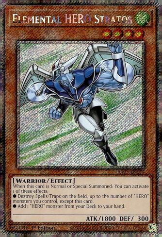 Elemental Hero Stratos (Secret Platinum Rare) - RA03 -EN177 - Platinum Secret Rare - 1st Edition in Kuwait