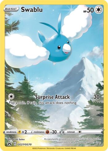 Pokemon – Swablu GG27/GG70 -Crown Zenith – Galarian Gallery – Full Art – Holo Card in Saudi Arabia