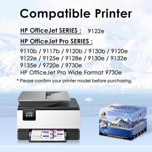 Double D 936E خراطيش الحبر المتوافقة مع HP 936 936E حبر خرطوشة كومبو 4-pack for OfficeJet Pro 9110B ، 9125E ، 9128E ، 9130B ، 9135E ؛ OfficeJet Pro Wide Format 9730e (BK/C/M/Y) in Kuwait