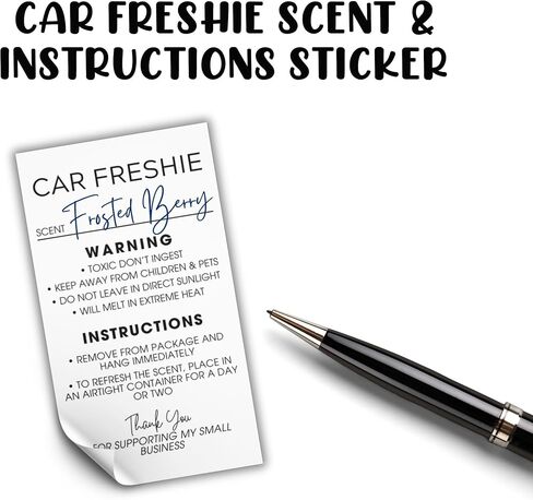 Freshie Care Instructions and Warning Labels Stickers | 2x3.5" 250 pc Roll Car Air Freshener Cards Inserts for Holographic Bag Package Write in Scent in Saudi Arabia
