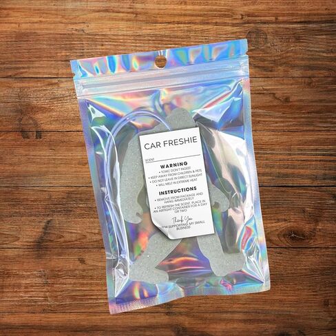 Freshie Care Instructions and Warning Labels Stickers | 2x3.5" 250 pc Roll Car Air Freshener Cards Inserts for Holographic Bag Package Write in Scent in Saudi Arabia