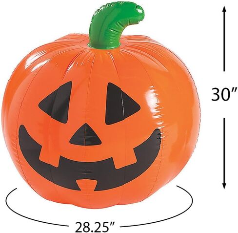 Fun Express Giant Toflatable Pumpkin-Spooky Halloween Yard Decor Decor Party Toy-Weathistant-Easy Setup Great Yard Haunted House أو Halloween Party-مثالي للصور والمرح في الهواء الطلق 35 "-قطعة واحدة in Kuwait