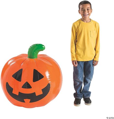 Fun Express Giant Toflatable Pumpkin-Spooky Halloween Yard Decor Decor Party Toy-Weathistant-Easy Setup Great Yard Haunted House أو Halloween Party-مثالي للصور والمرح في الهواء الطلق 35 "-قطعة واحدة in Kuwait