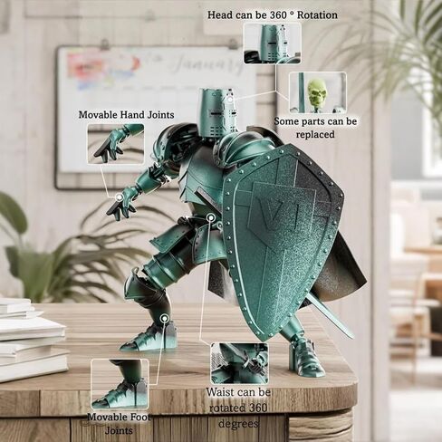 T13 Action Figure Set ، Acture Knight Action Figures ، Fknight Action Actures ، Dummy 13 ، Lucky 13 Figure Action Figure （التجميع المطلوب） (B-Silver Skull Knight) in Saudi Arabia