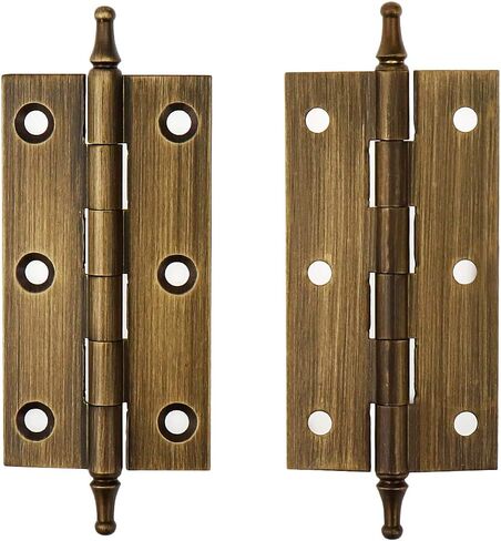 LC LICTOP 3 Inch Black Pure Brass Hinges Crown Head Butt Hinges for Furniture Cabinet Drawer Door 2pcs in Kuwait