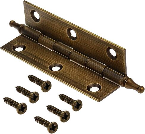 LC LICTOP 3 Inch Black Pure Brass Hinges Crown Head Butt Hinges for Furniture Cabinet Drawer Door 2pcs in Kuwait