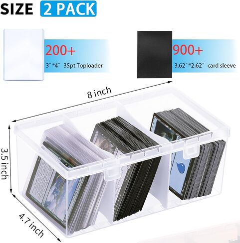 Toploader Storage Box for 100 + 3" x 4" 35pt Rigid Card,Trading Card Storage Box with Dividers for 500+ Baseball Card Case,Playing Card Case for MTG, Sport Cards,Game Cards 1 PACK in Kuwait
