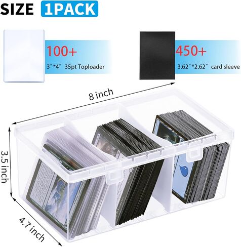 Toploader Storage Box for 100 + 3" x 4" 35pt Rigid Card,Trading Card Storage Box with Dividers for 500+ Baseball Card Case,Playing Card Case for MTG, Sport Cards,Game Cards 1 PACK in Kuwait