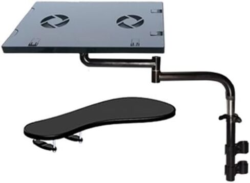 OK131 Full Movement Multifunctional Bow Chair Clamp Keyboard/Mouse Pad Support Laptop Desk Stand Laptop(Black) in Kuwait