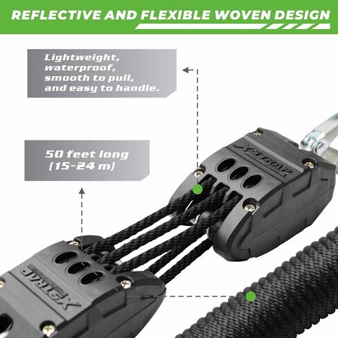 XSTRAP STANDARD Heavy-Duty 2,000LB Rope Hoist Pulley 50 Feet Wheel Block and Tackle System with 2PK 18 Inch Soft Loops for Animal Husbandry, Garage, Warehouse, Constructions in Saudi Arabia