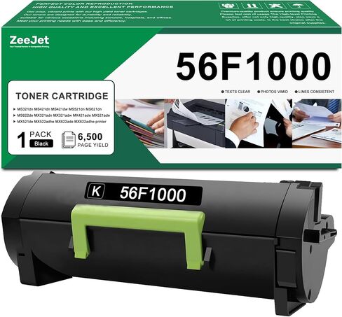 56F1000 استبدال خرطوشة الحبر الأسود لـ Lexmark 56F1000 خرطوشة الحبر لـ MS321 MS421 MS521 MS621 MS622 MX321 MX421 MX521 MX522 MX622 PRINTER INK 1-PACK [6،000 PAGES] in Kuwait