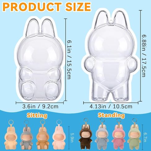 علبة عرض أكريليك واضحة لأرقام الصندوق الأعمى ، حالة واقية للبوبو للوحوش مع سلسلة معلقة معدنية ، وغطاء مقاومة للخدش المقاومة للغبار للدمى القابلة للتحصيل المصغرة (الوقوف) in Kuwait