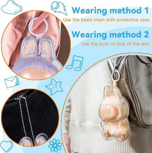 علبة عرض أكريليك واضحة لأرقام الصندوق الأعمى ، حالة واقية للبوبو للوحوش مع سلسلة معلقة معدنية ، وغطاء مقاومة للخدش المقاومة للغبار للدمى القابلة للتحصيل المصغرة (الوقوف) in Kuwait