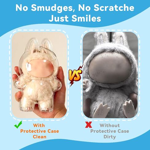 علبة عرض أكريليك واضحة لأرقام الصندوق الأعمى ، حالة واقية للبوبو للوحوش مع سلسلة معلقة معدنية ، وغطاء مقاومة للخدش المقاومة للغبار للدمى القابلة للتحصيل المصغرة (الوقوف) in Kuwait