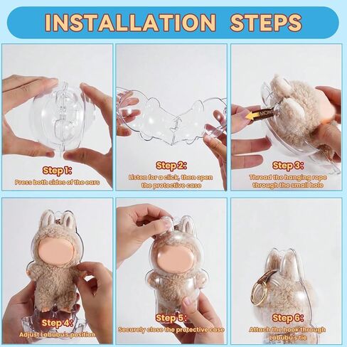 علبة عرض أكريليك واضحة لأرقام الصندوق الأعمى ، حالة واقية للبوبو للوحوش مع سلسلة معلقة معدنية ، وغطاء مقاومة للخدش المقاومة للغبار للدمى القابلة للتحصيل المصغرة (الوقوف) in Kuwait