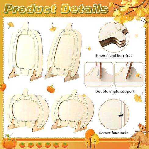 Geelin Fall DIY Picture Frames Crafts Wooden Pumpkin Kit Thanksgiving Pumpkin Photo Phamp in Saudi Arabia