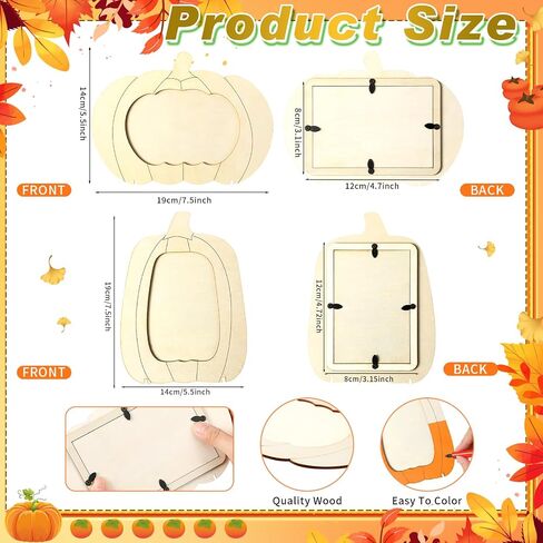 Geelin Fall DIY Picture Frames Crafts Wooden Pumpkin Kit Thanksgiving Pumpkin Photo Phamp in Saudi Arabia