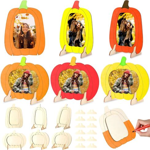 Geelin Fall DIY Picture Frames Crafts Wooden Pumpkin Kit Thanksgiving Pumpkin Photo Phamp in Saudi Arabia
