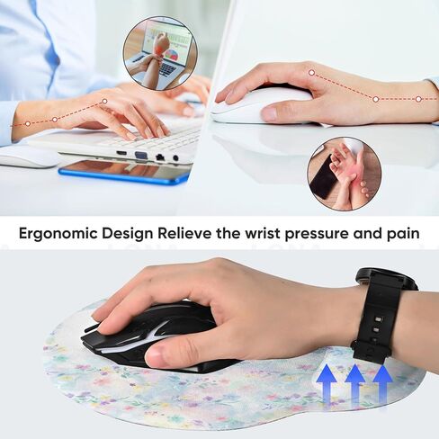 Laptop Computer Gaming Mouse Pad with Wrist Rest Support,Ergonomic Memory Foam Mouse Mat,Non-Slip Rubber Base Office Work Desk Pad,Comfortable & Pain Relief (Garden Cat) in Kuwait