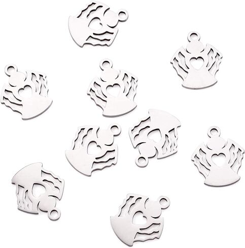 Pandahall 50pcs Dog Paw Stainless Steel Dangle Charms Pendants 12.9x11.8x1mm Tiny Metal Double Side Bead Charms for DIY Craft Jewelry Making in Saudi Arabia