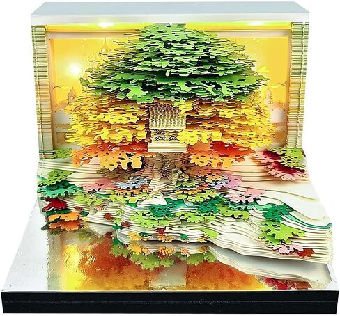 3D Calendar Tear-Off Stickers 2026, DIY Christmas Tree-Shaped Notepad, 2026 Tear-Off Calendar Sticky Notes Engraved Practical Stickers Craft Gift, Home Office Desk Decoration (Green) in Saudi Arabia