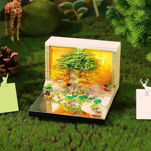 3D Calendar Tear-Off Stickers 2026, DIY Christmas Tree-Shaped Notepad, 2026 Tear-Off Calendar Sticky Notes Engraved Practical Stickers Craft Gift, Home Office Desk Decoration (Green) in Saudi Arabia