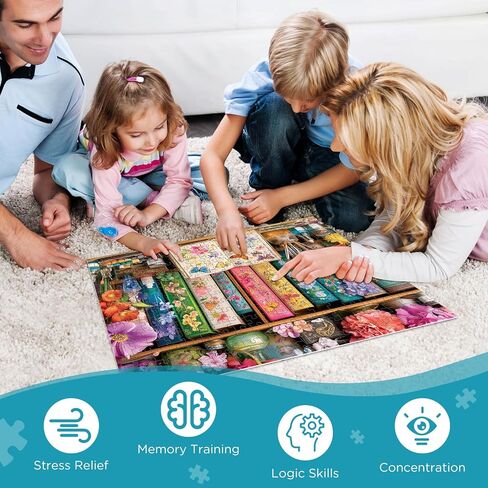 300 Pieces Puzzles for Adults,Flower & Butterfly Handbook Puzzle for Adults,Beautiful Books Jigsaw Puzzles for Kids Ages 8-10,Puzzle for Seniors Large Piece Puzzles for Family Game Nights,20.5 x 15 In in Saudi Arabia
