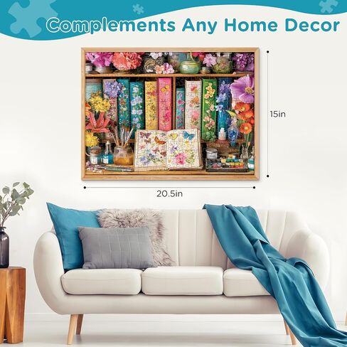 300 Pieces Puzzles for Adults,Flower & Butterfly Handbook Puzzle for Adults,Beautiful Books Jigsaw Puzzles for Kids Ages 8-10,Puzzle for Seniors Large Piece Puzzles for Family Game Nights,20.5 x 15 In in Saudi Arabia