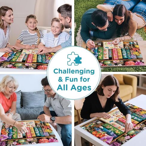 300 Pieces Puzzles for Adults,Flower & Butterfly Handbook Puzzle for Adults,Beautiful Books Jigsaw Puzzles for Kids Ages 8-10,Puzzle for Seniors Large Piece Puzzles for Family Game Nights,20.5 x 15 In in Saudi Arabia