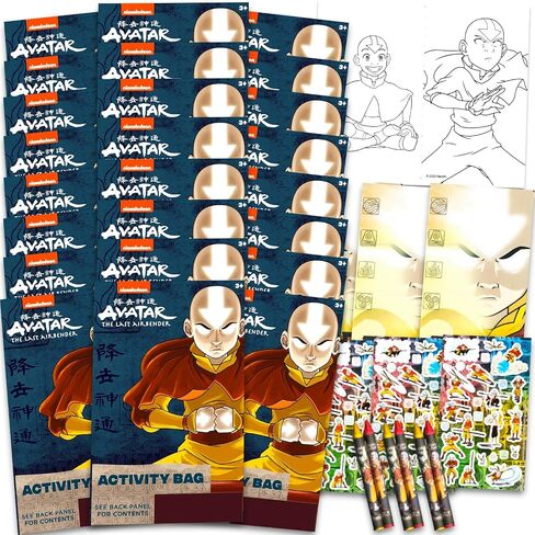 Nickelodeon Avatar The Last Airbender Party Party Favors مجموعة - حزمة مع 24 حزم لعب الصورة الرمزية | كتب التلوين الصغيرة والملصقات والمزيد لأكياس Goodie | لوازم الحفلة الرمزية in Saudi Arabia