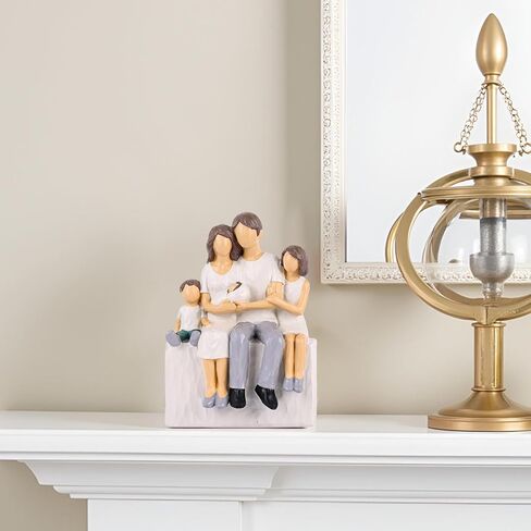 XMGZQ Family of 4 Figurines, Gifts for Family, Family Sculpture Statue of 4 for Anniversary Birthday Gifts, Meaningful Living Room Bedroom Tabletop Décor (Family of 4 Figurines) in Saudi Arabia