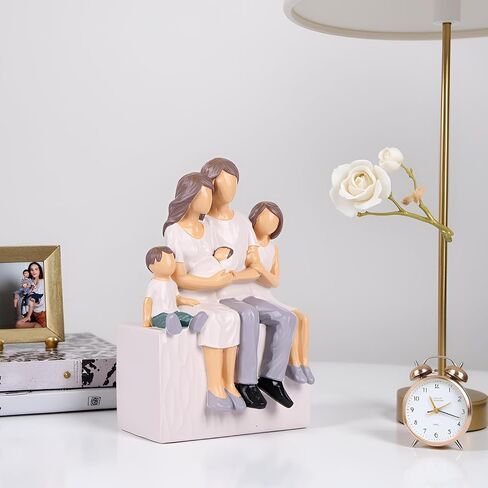 XMGZQ Family of 4 Figurines, Gifts for Family, Family Sculpture Statue of 4 for Anniversary Birthday Gifts, Meaningful Living Room Bedroom Tabletop Décor (Family of 4 Figurines) in Saudi Arabia