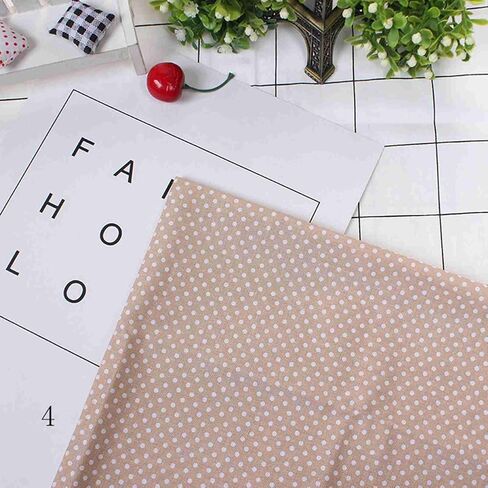 النسيج 7pcs 25 * 25 سم النسيج القطن DIY الأزهار نقطات متنوعة مسبقات أدوات الفراش حزمة ليل ليف خياطة الترقيع (25 * 25) in Saudi Arabia
