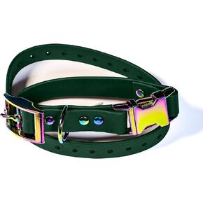 Honey Dog Co- Quick Release ECollar Replacement Strap 3/4in - Dog Collar - Biothane - Double Buckle - Metal Clasp - Invisible Fence - Shock Collar - Rainbow (Black) in Saudi Arabia