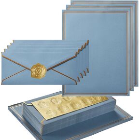 50 Pack Stationery Set with Envelopes, Cream Color, 8.5x11 Inches in Saudi Arabia