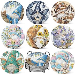 8 PCS Diamond Painting Coasters ، Donuts Diamond Art Coasters مع حامل ، مجموعة أدوات Diamond Art Coasters للهدايا ومنزل المكاتب in Kuwait