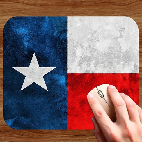 Texas State Flag Mouse Pad Mat Mousepad for Desk Computer Laptop PC Gaming Home or Office Gift for Texan TX (Rustic MP58) in Saudi Arabia