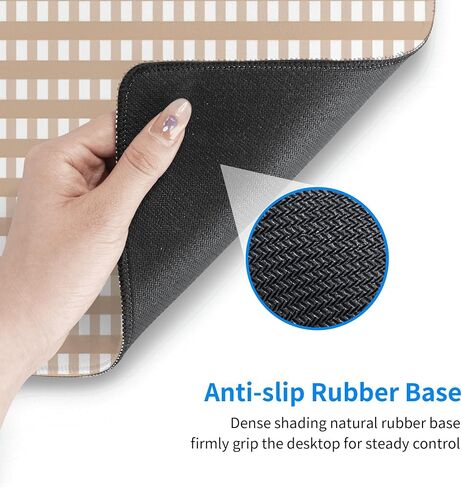 Brown Gingham Large Gaming Mouse Pad 31.5"x11.8" Waterproof Non-Slip Desk Mat for Office/Gaming Keyboard and Mouse with Rubber Base for Home and Work in Saudi Arabia